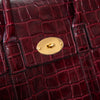 Mulberry Oxblood Bayswater Heritage Mock Croc Leather Bag