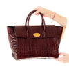Mulberry Oxblood Bayswater Heritage Mock Croc Leather Bag