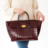 Mulberry Oxblood Bayswater Heritage Mock Croc Leather Bag