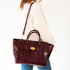 Mulberry Oxblood Bayswater Heritage Mock Croc Leather Bag