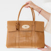 Mulberry Bayswater Tan Mock Croc Embossed Leather Bag