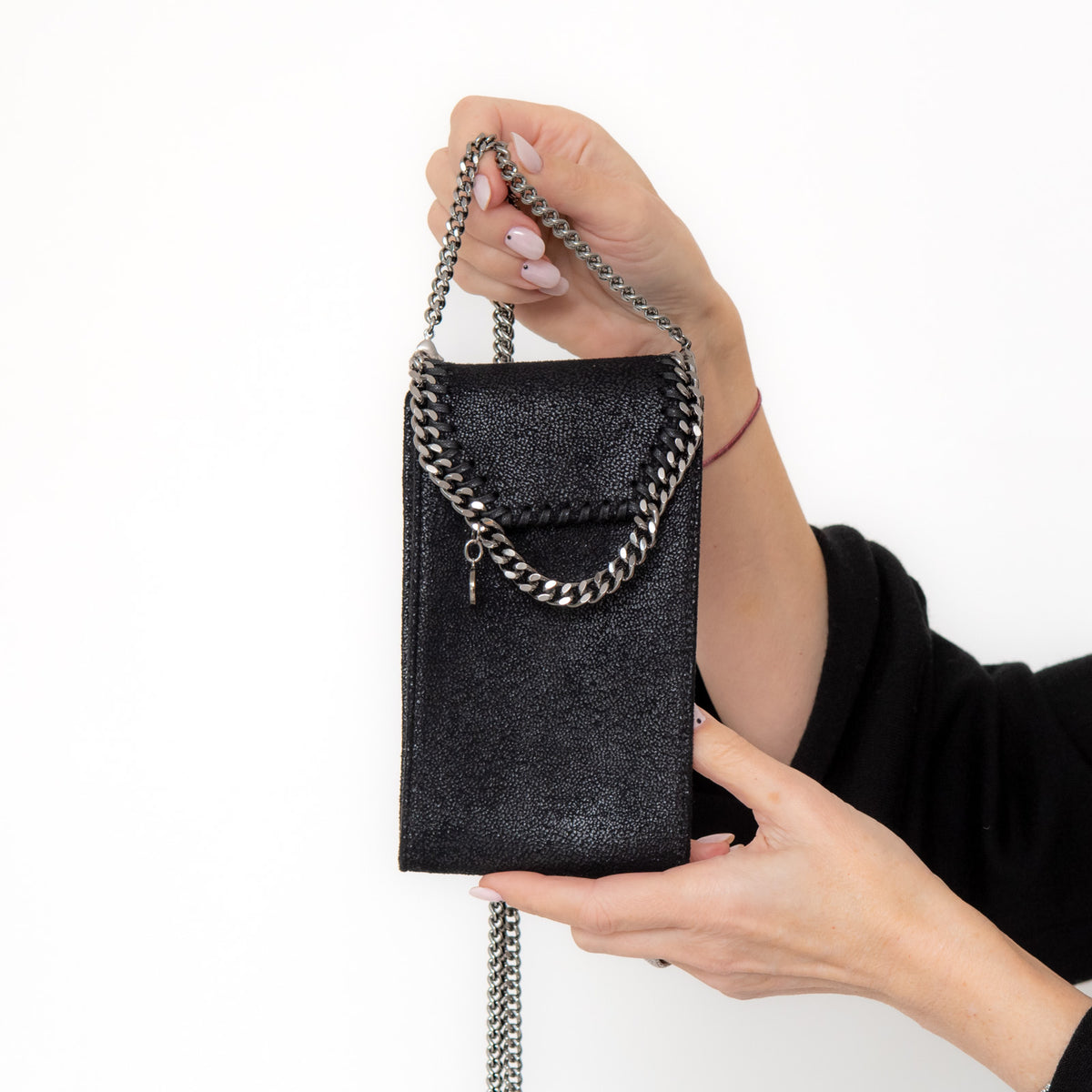 Stella McCartney Falabella Black Mobile Phone Holder EVEYSPRELOVED
