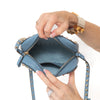 Valentino Garavani Rockstud Baby Blue Leather Camera Crossbody Bag