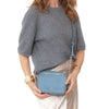 Valentino Garavani Rockstud Baby Blue Leather Camera Crossbody Bag