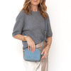 Valentino Garavani Rockstud Baby Blue Leather Camera Crossbody Bag