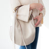 Victoria Beckham Off White Leather Half Moon Hobo Bag