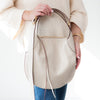 Victoria Beckham Off White Leather Half Moon Hobo Bag