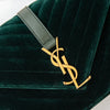 Saint Laurent Velvet Matelassé Chevron Medium Monogram Chain Bag