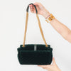 Saint Laurent Velvet Matelassé Chevron Medium Monogram Chain Bag