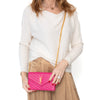 Saint Laurent Envelope Pink Leather Wallet In Chain Bag