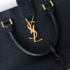 Saint Laurent Cabas Black Calfskin Leather Bag