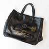 Yves Saint Laurent Rive Gauche Small Black Patent Leather Y Mail Tote Bag