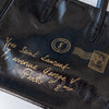 Yves Saint Laurent Rive Gauche Small Black Patent Leather Y Mail Tote Bag