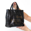 Yves Saint Laurent Rive Gauche Small Black Patent Leather Y Mail Tote Bag