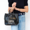 Yves Saint Laurent Rive Gauche Small Black Patent Leather Y Mail Tote Bag
