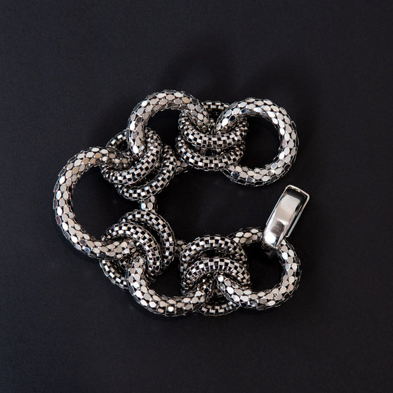 Lara Bohinc Rosetta Necklace Earrings And Bracelet Platinum And Silver Plated - EVEYSPRELOVED