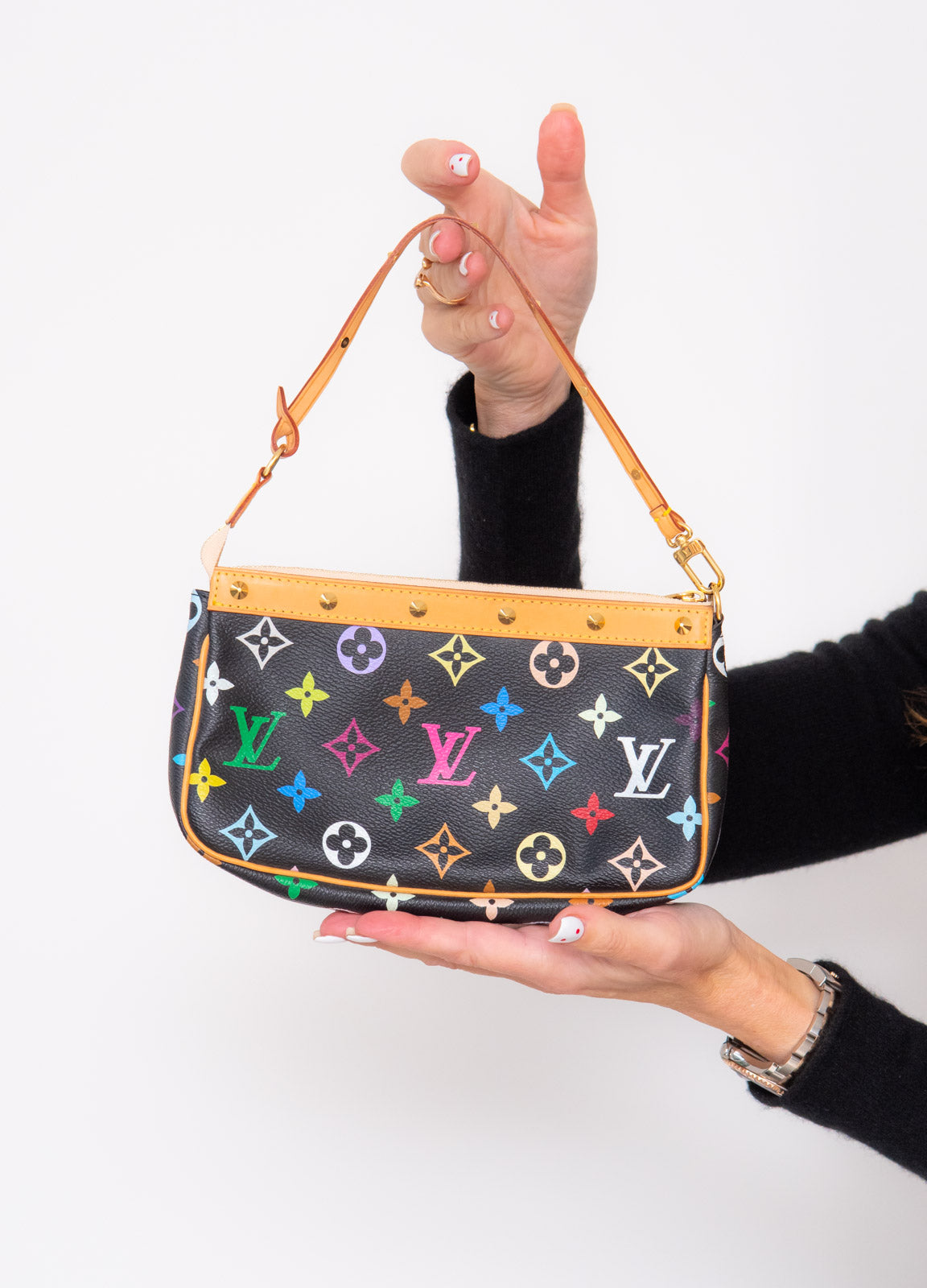 Louis Vuitton Pochette Accessoires Takashi Murakami Monogram Multicolore Noir