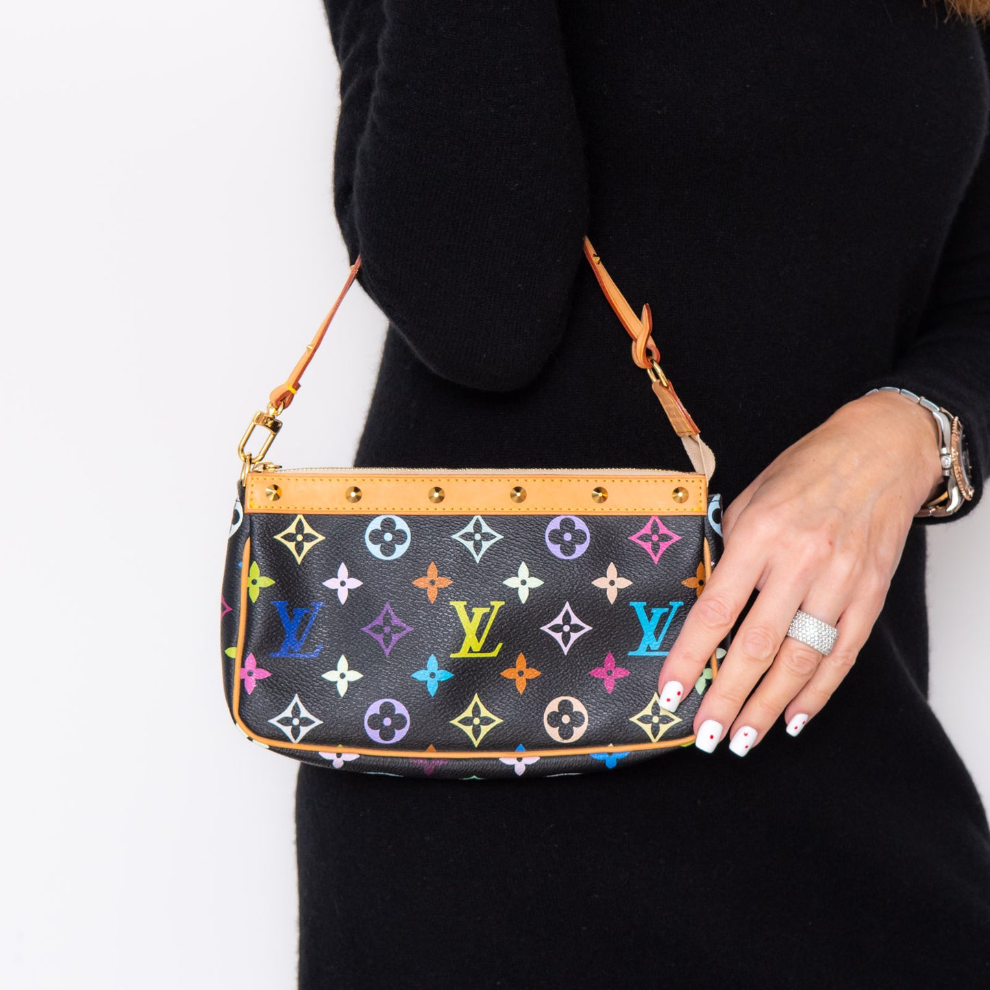 Louis Vuitton Pochette Accessoires Takashi Murakami Monogram Multicolore Noir