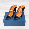 Malone Souliers Black Satin Heels 100 Size 39.5 - EVEYSPRELOVED