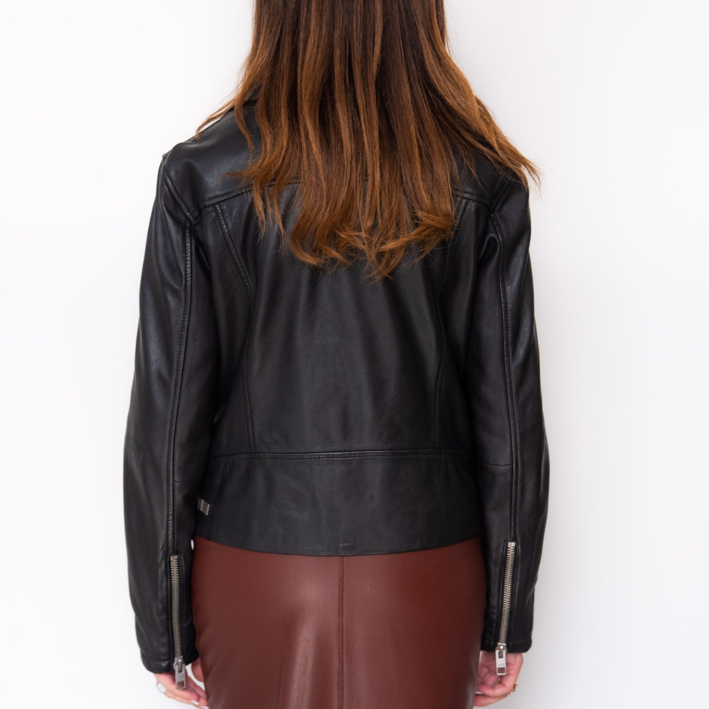 Ksubi Black Leather Biker Jacket Size Medium