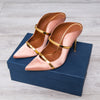 Malone Souliers Blush Satin Heels 100 Size 39.5 - EVEYSPRELOVED