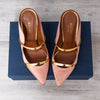 Malone Souliers Blush Satin Heels 100 Size 39.5 - EVEYSPRELOVED