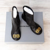 Balenciaga Black BB Leather Boots Size 37 - EVEYSPRELOVED