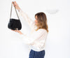 Celine Vintage Black Leather Shoulder Bag Celine
