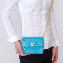  Chanel Turquoise Clutch On Chain Bag