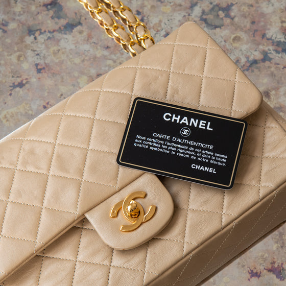 Chanel Beige Medium Classic Flap Beige