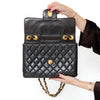Chanel Vintage Black Single Flap Jumbo Bag