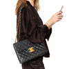 Chanel Vintage Black Single Flap Jumbo Bag