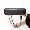 Chanel Vintage Black Single Flap Jumbo Bag