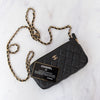 Chanel Black Caviar Leather Double Zip Crossbody Bag
