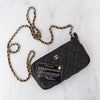 Chanel Black Caviar Leather Double Zip Crossbody Bag
