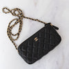 Chanel Black Caviar Leather Double Zip Crossbody Bag