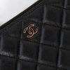 Chanel Black Caviar Leather Double Zip Crossbody Bag