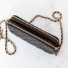 Chanel Black Caviar Leather Double Zip Crossbody Bag