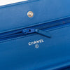 Chanel Blue Lambskin Leather Wallet On Chain Bag