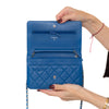 Chanel Blue Lambskin Leather Wallet On Chain Bag