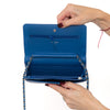 Chanel Blue Lambskin Leather Wallet On Chain Bag