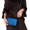 Chanel Blue Lambskin Leather Wallet On Chain Bag