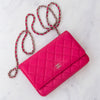 Chanel Pink Caviar Leather Wallet On Chain Bag