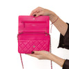 Chanel Pink Caviar Leather Wallet On Chain Bag