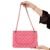 Chanel Pink Leather Jumbo Classic Double Flap Bag