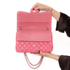 Chanel Pink Leather Jumbo Classic Double Flap Bag