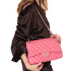 Chanel Pink Leather Jumbo Classic Double Flap Bag