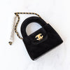 Chanel 24A Kelly Mini Nano Black Velvet Bag