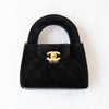 Chanel 24A Kelly Mini Nano Black Velvet Bag
