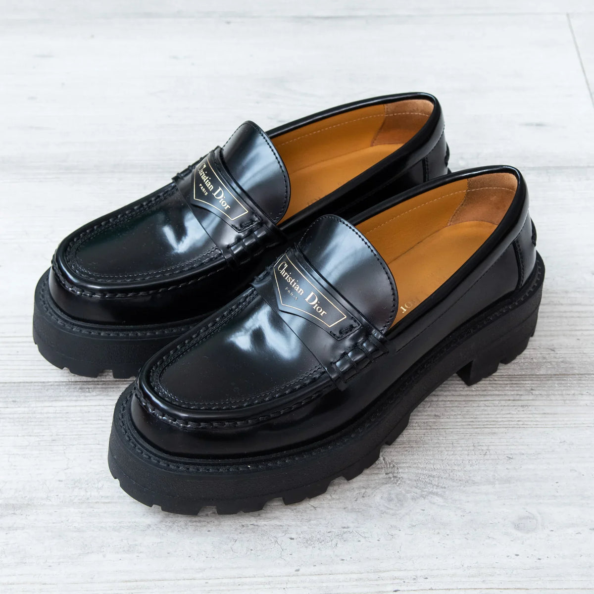 Dior Boy Black Leather Platform Loafers – EVEYSPRELOVED